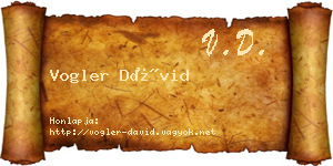 Vogler Dávid névjegykártya