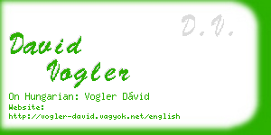 david vogler business card